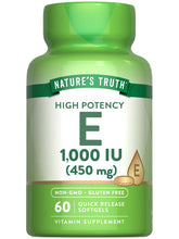 Nature's Truth Vitamin E softgels bottle for daily use
