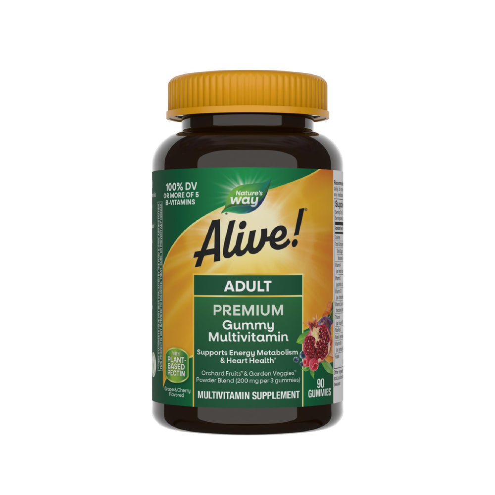 Nature's Way Alive! gummies bottle front showing colorful daily wellness