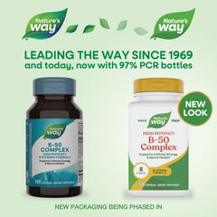 Nature's Way B-50 Complex capsules closeup for convenient daily supplementation