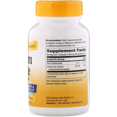 Nature's Way Calcium Citrate pour image showing convenient two-capsule serving