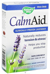 Nature's Way Calm-aid bottle with softgels for daily calm moments