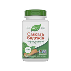 Nature's Way Cascara Sagrada bottle with 270 mg capsules for occasional relief