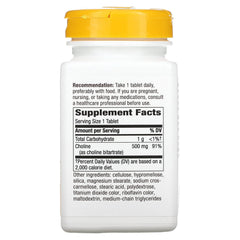 Nature's Way Choline 500mg tablet closeup highlights precise daily dose