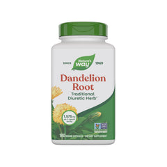 Nature's Way Dandelion Root bottle front with vegan capsules for traditional digestive comfort