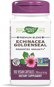 Nature's Way Echinacea Goldenseal 100 capsules for immune support and daily wellness.