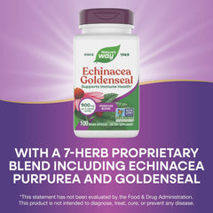 Nature's Way Echinacea Goldenseal vegan and gluten-free capsules for clean supplements.
