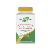 Nature's Way Extra Strength Vitamin C bottle with bioflavonoids signaling immune support.