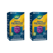 Nature's Way Fortify Optima bottle front shows 35B CFUs per serving for digestive balance.