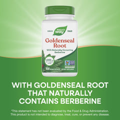 Close-up of Nature's Way Goldenseal Root capsules