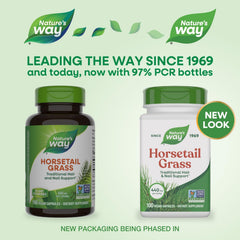 Nature's Way Horsetail Grass label highlights traditional hair and nail support.