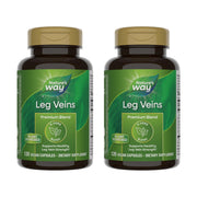 Nature's Way Leg Veins bottle front, vegan capsules for leg health support