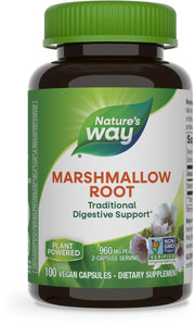 Nature's Way Marshmallow Root bottle front showing plant-based digestive support