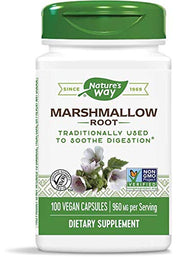 Nature's Way Marshmallow Root bottle displaying brand and capsule form.