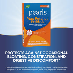 Nature's Way Pearls Max Potency packaging on shelf for convenient non-refrigerated use