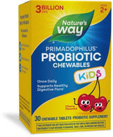Nature's Way Primadophilus Kids bottle with chewables for daily digestive support