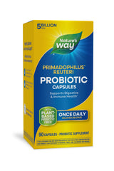 Nature's Way Primadophilus Reuteri capsule supports digestive balance and immune health.