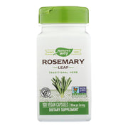 Nature's Way Rosemary Leaves bottle with 100 capsules, gluten-free herbal supplement