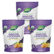 Nature's Way Sambucus immune lozenges packaging with organic elderberry extract.