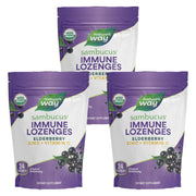 Nature's Way Sambucus immune lozenges packaging highlighting vegan, gluten-free wellness.