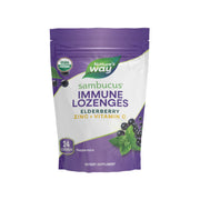 Nature's Way Sambucus Zinc Lozenges bottle closeup with peppermint flavor.