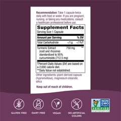 Nature's Way Turmeric Max Potency label close-up shows 95% curcuminoids