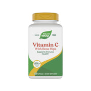Nature's Way Vitamin C with Rose Hips bottle front highlighting antioxidant support in a gluten-free formula