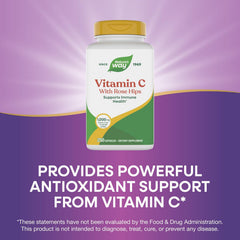 Nature's Way Vitamin C with Rose Hips rose hips artwork highlighting natural antioxidant blend