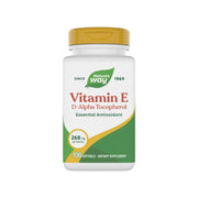 Nature's Way Vitamin E softgel bottle shown for daily antioxidant support.
