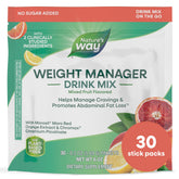 Nature's Way Weight Manager packets being poured for cravings support.