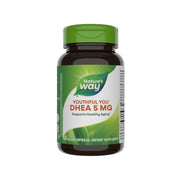 Nature's Way Youthful You DHEA 5 mg bottle label for healthy aging support