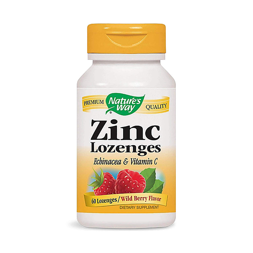 Nature's Way Zinc Lozenges with Echinacea and Vitamin C bottle for daily immune support.