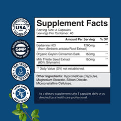 Natures Craft Balancing Berberine 1200mg capsules close-up for easy daily use