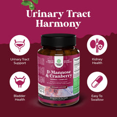 Close-up capsules highlight 1000mg D Mannose for cleansing support