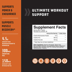 Nature's Craft Tri Phase Creatine tablets closeup highlighting pre- and post-workout use