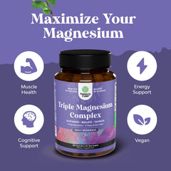 Front label of Natures Craft Triple Magnesium showing glycinate, malate, taurate blend.