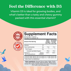 NaturesCraft Vitamin D Gummies fruit flavors entice kids while supporting overall wellness