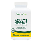 NaturesPlus Adult's pineapple chewable multivitamin bottle with tablets for daily energy support.