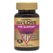 NaturesPlus AgeLoss hair-support bottle with capsules for daily use and hair aging support.