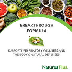 NaturesPlus Aller-7 Rx-Respiration label close-up showing the seven-herb blend.