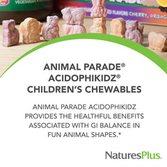 NaturesPlus AcidophiKidz probiotic blend with eight kid-friendly strains