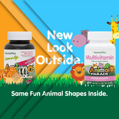 Animal Parade animal shaped tablets close up showing fun, tasty design.