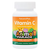 NaturesPlus Animal Parade orange-flavored chews in a kid-friendly bottle for daily use.