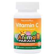 NaturesPlus Animal Parade orange-flavored chews in a kid-friendly bottle for daily use.