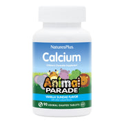 NaturesPlus Animal Parade Calcium bottle with animal-shaped tablets and vanilla sundae flavor