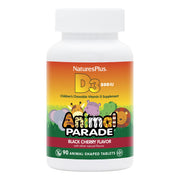 NaturesPlus Animal Parade D3 bottle with black cherry flavor supports daily vitamin D intake