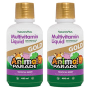 NaturesPlus Animal Parade Gold bottle front—kid-friendly multivitamin in vegan formula.