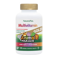 NaturesPlus Animal Parade Gold bottle front for kid-friendly daily multivitamin