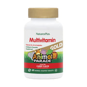NaturesPlus Animal Parade Gold bottle front showing kid-friendly cherry multivitamin