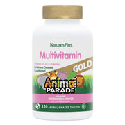 NaturesPlus Animal Parade Gold bottle with kid-friendly chewables supporting daily wellness