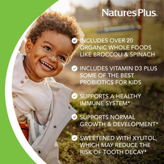 NaturesPlus Animal Parade Gold dosing spoon demonstrating convenient daily dosing